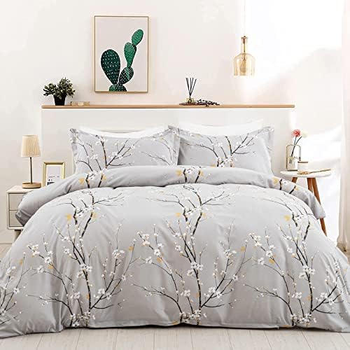 WONGS BEDDING Light Grey Duvet Cover Set Queen 1