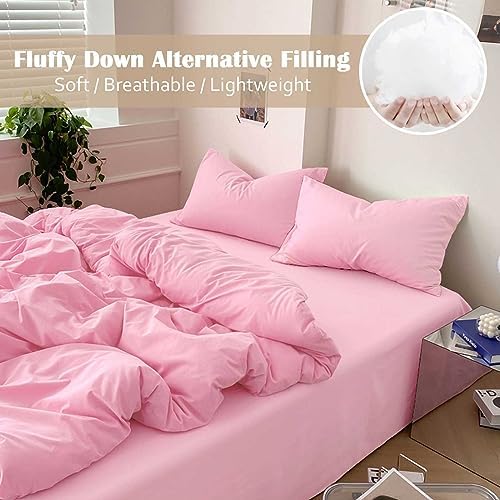 Nanko Queen Size Pink Comforter Set Plush 88x90 inch