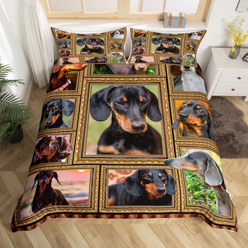 Feelyou Dachshund Duvet Cover Set 3Pcs