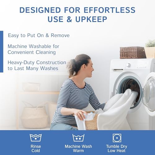 Four Seasons Essentials Queen Mattress Protector 8-11 Deep Zippered Waterproof Encasement