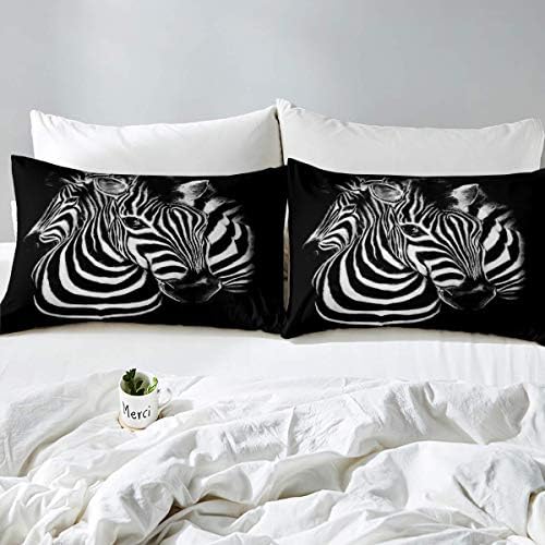 Feelyou Zebra Duvet Cover Set Twin Kids Boys 3D Print Bedding