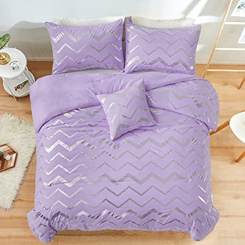 Menghomeus Glitter Metallic Comforter Set Twin 1