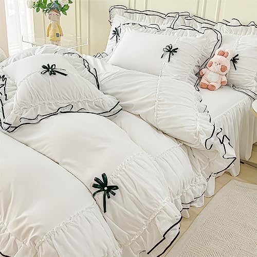 IHOUSTRIY Twin Duvet Cover Set with Bowtie and Zipper 1