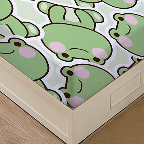 MUSOLEI Cartoon Frog Fitted Sheet Set Twin