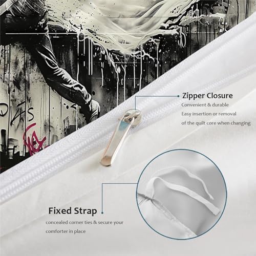 HOBBOY Hip Hop Graffiti Duvet Cover Set 3pc Twin XL