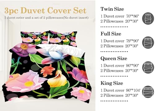 Jumyshe Botanical Floral Duvet Cover Set Queen