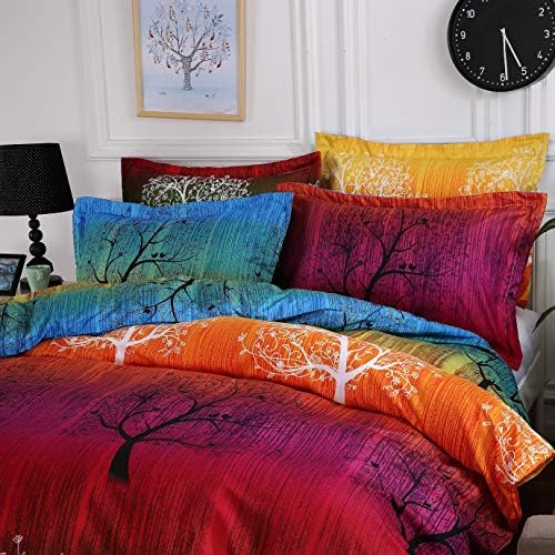 Swanson Beddings Rainbow Tree Duvet Cover Set 7pc