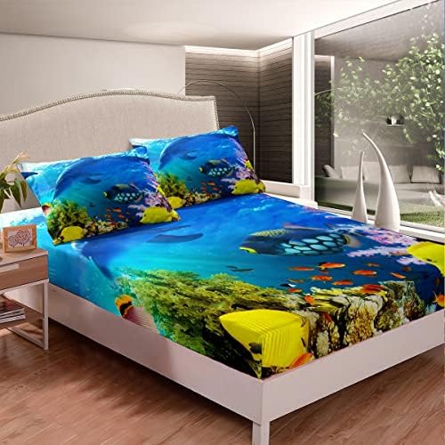Feelyou Ocean Sealife Bed Sheet Set for Kids