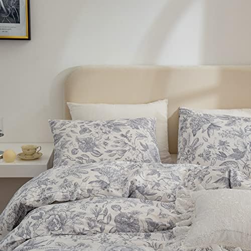 CottonLife King Size Duvet Cover Set with Flower Pattern