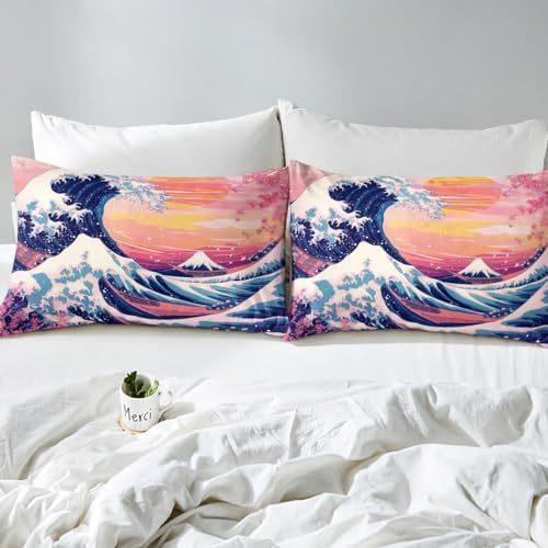 Manfei Ocean Wave Duvet Cover Set Twin Size 1