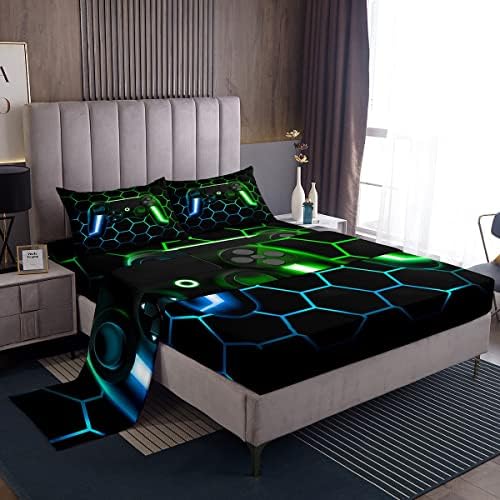 Erosebridal Glitter Geometric Gamer Bedding Set Full Size