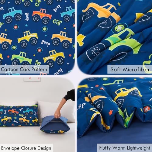 ZRNBAST Cartoon Trucks Comforter Set Twin 3 Pieces 1