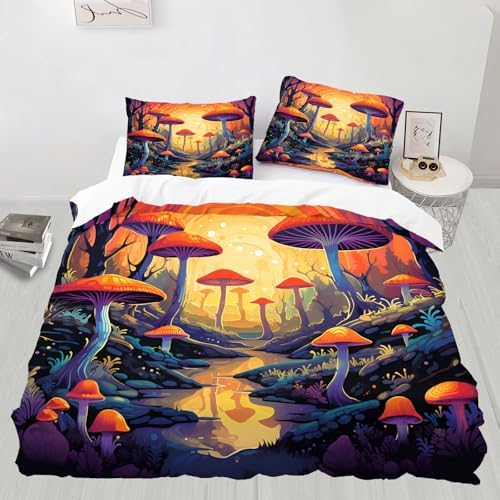Mushroom Wonderland Duvet Cover Set for Kids and Adults