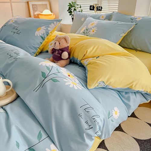 Dansunreve Boho Style Duvet Cover Set Twin Full 3 Piece Green Vine Print