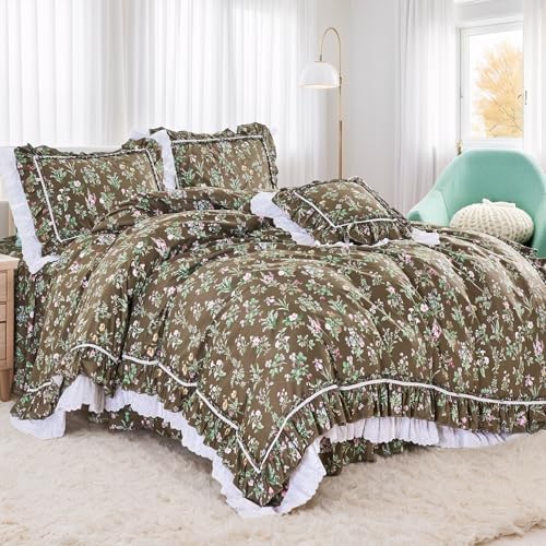 FADFAY Shabby Floral Duvet Cover Set Twin XL
