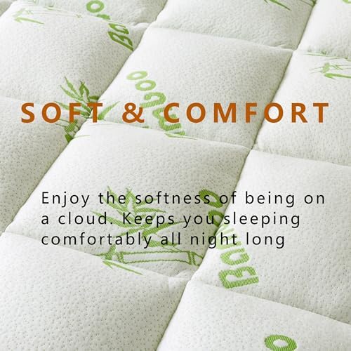 NALUKA Bamboo Viscose Mattress Topper King Size 1