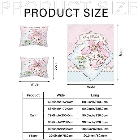 DIEZ Kids Cartoon Duvet Cover Set Twin XL My Bunny Melody Pink