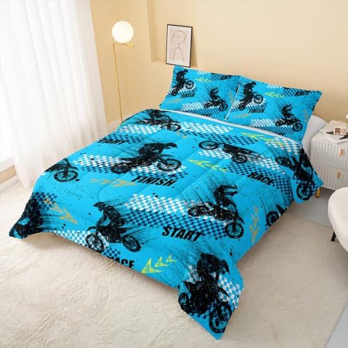 QOOMO Dirt Bike 3D Quilt Set for Kids