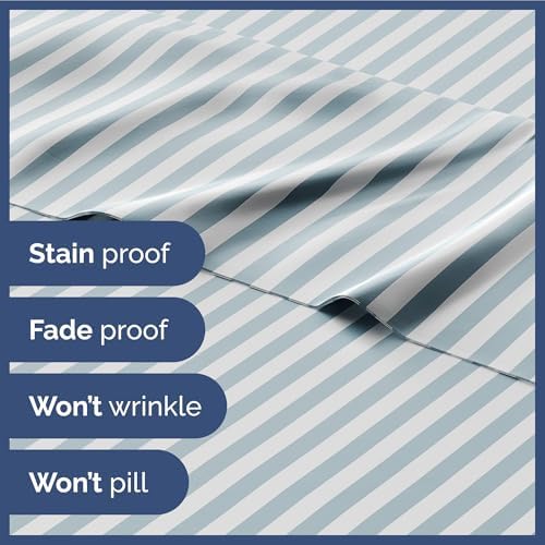 CGK Unlimited Kids Green Pinstripes Twin 3-Piece Sheet Set