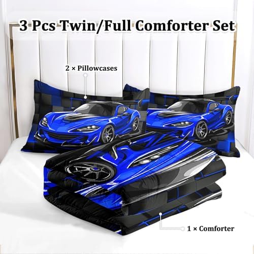 Race Car Comforter Set Twin Size for Boys