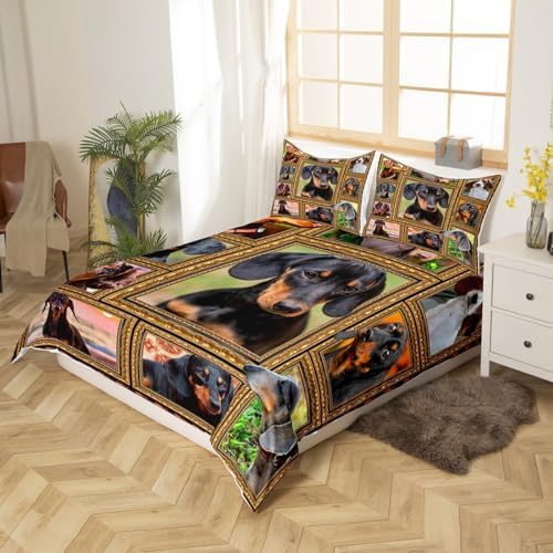 Feelyou Dachshund Duvet Cover Set 3Pcs