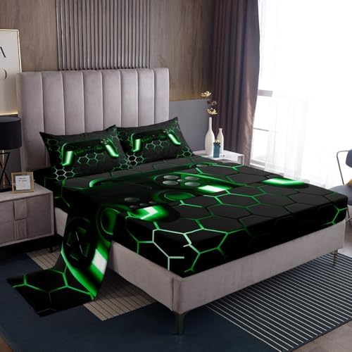 Erosebridal Game Bed Sheets Twin Size Set Neon Lights