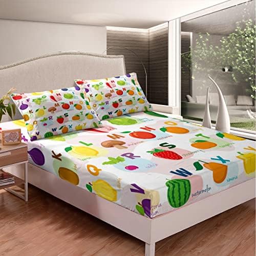 Feelyou Toddlers ABC Fitted Sheet Set Twin Size