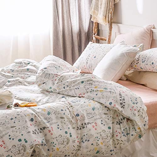 AMWAN Garden Floral Duvet Cover Set King Size 1