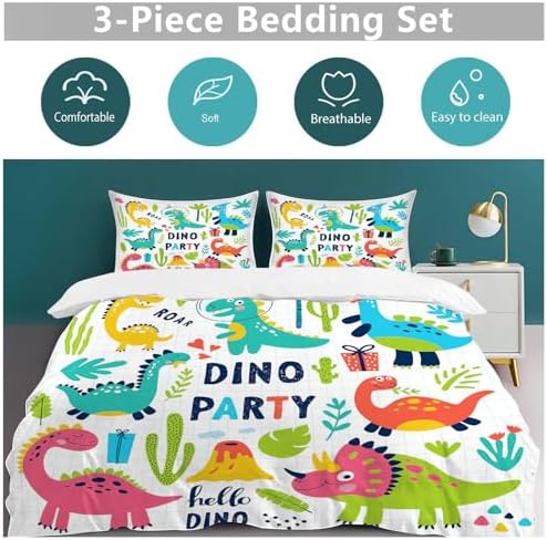Cute Dinosaur Comforter Set - 104x90