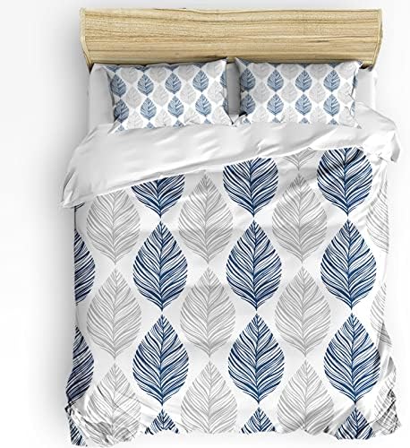 LooPoP Duvet Cover Set Leaf Geometric 3 Piece California King
