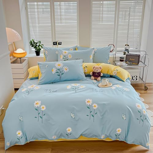 Dansunreve Boho Style Duvet Cover Set Twin Full 3 Piece Green Vine Print