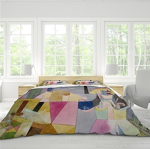 HOBBOY Cute Geometric Duvet Cover Set with Zipper Closure Twin XL