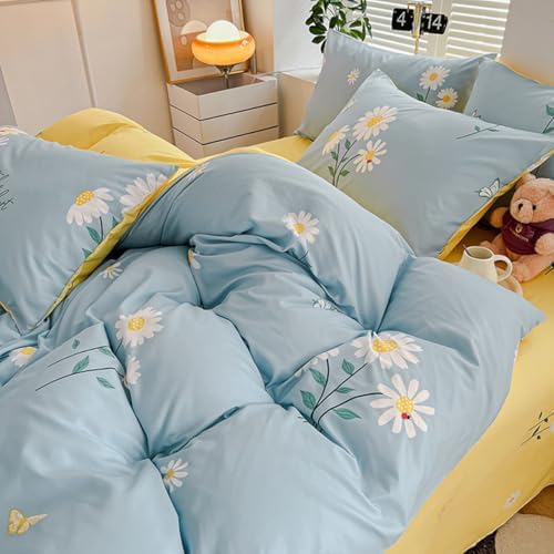 Dansunreve Boho Style Duvet Cover Set Twin Full 3 Piece Green Vine Print