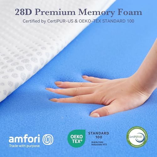 SINWEEK 3 Inch Gel Memory Foam Mattress Topper Twin Size