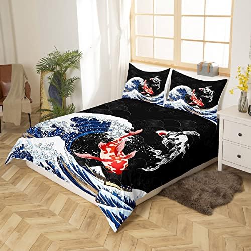 Feelyou Japanese Koi Duvet Cover Set Twin Size