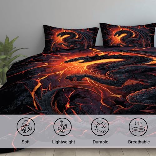 PREAUREUM Dragon Duvet Cover Set Twin Size 1