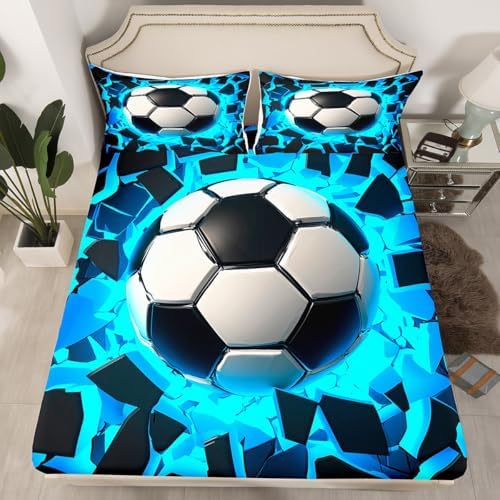 Feelyou 3D Soccer Football Bed Sheet Set Twin Size