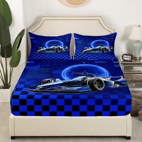 Feelyou Racing Car Twin Size Kids Bed Sheet Set