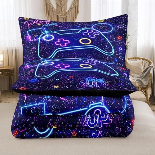 NINENINE Gaming Comforter Set for Boys Kids Queen Size