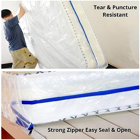 Twin Mattress Encasement with 3 Mil Zipper - Waterproof Reusable Moving Cover