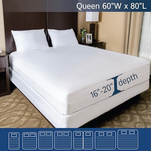 Queen Mattress Encasement Waterproof Zippered Bedbug Protector