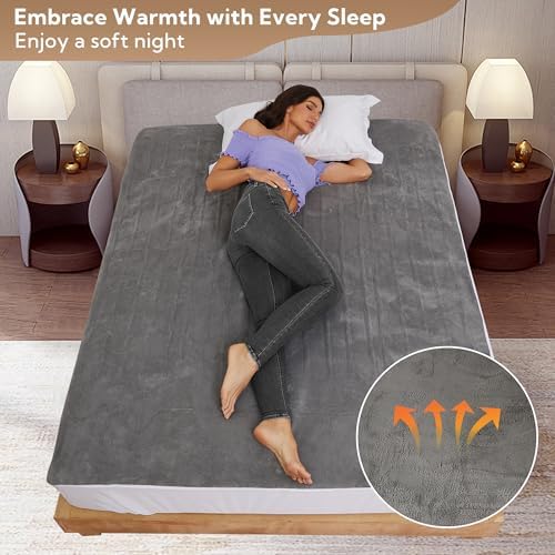 SUNNY HEAT Electric Mattress Pad Full Size 54x75 5 Heating Levels