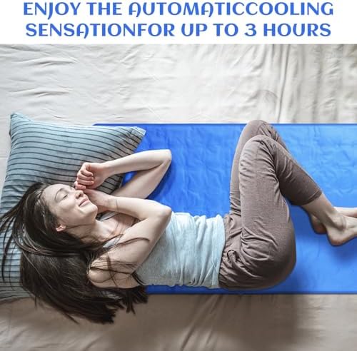 Drydiet Cooling Mattress Pad for Sleep Relief Blue 48 x 28 Inch