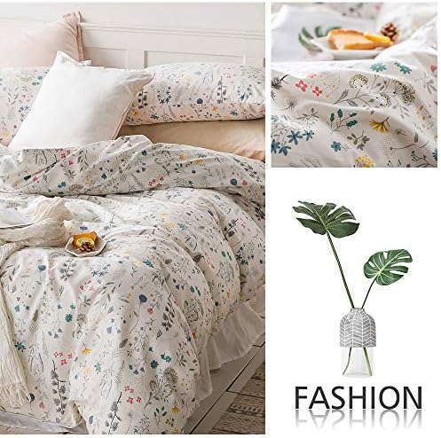 AMWAN Garden Floral Duvet Cover Set King Size 1