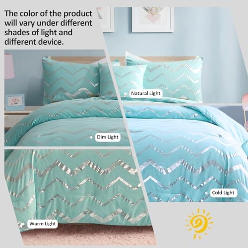 Menghomeus Aqua Comforter Set Twin Size 1
