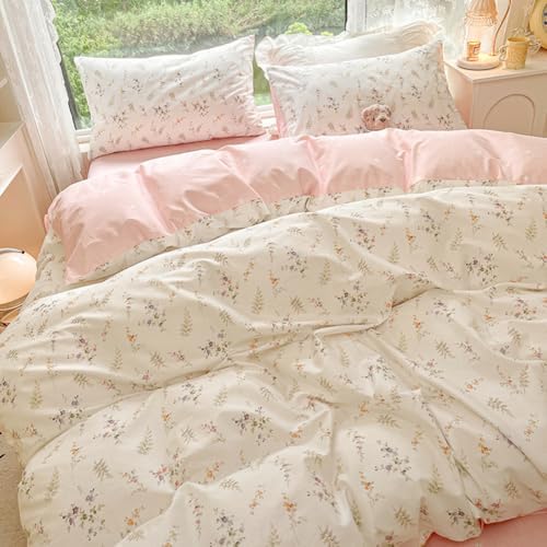 Nayoroom Floral Duvet Cover King Size Set 3 Pieces