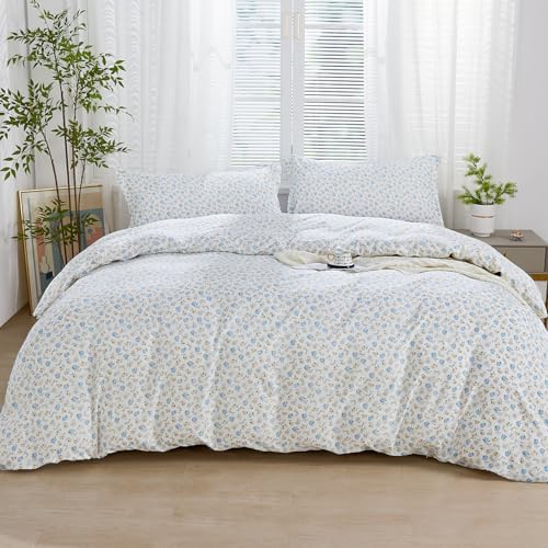 SAPHREAS Floral Duvet Cover Set Twin 2pcs with Zipper