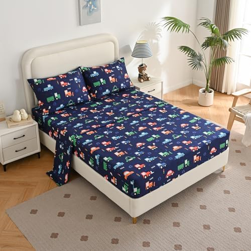 Yibeizi Car Full Size Sheet Set for Boys