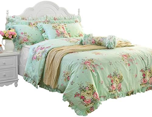 FADFAY 7Pcs Twin Cotton Duvet Cover Set 100 Soft and Comfortable