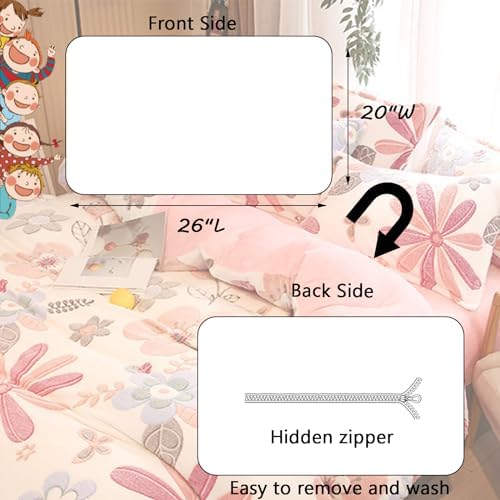 MorroMorn Pink Floral Duvet Cover Set for Girls